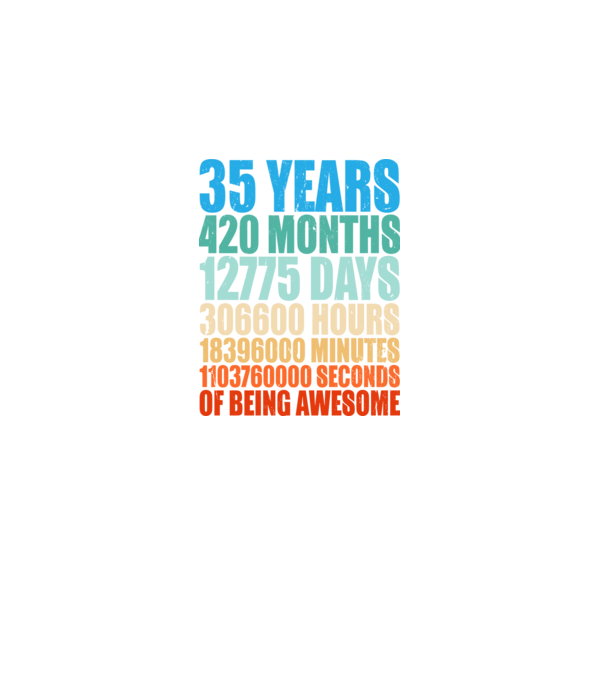 35 years of being awesome model negru pe tricou