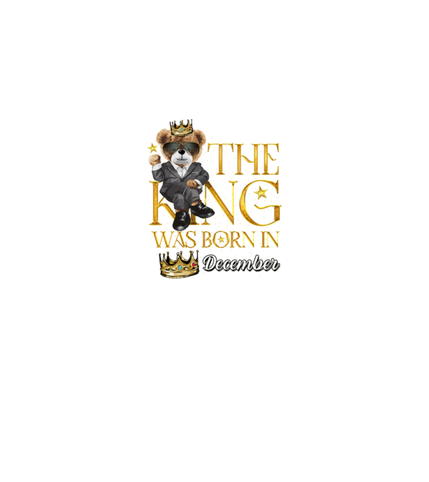 The king was born int DECEMBER model negru pe tricou