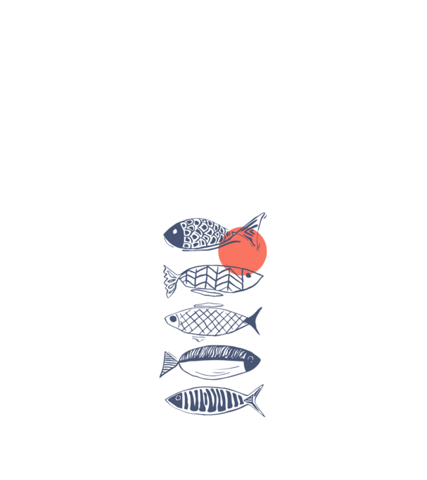 Fish model alb pe tricou