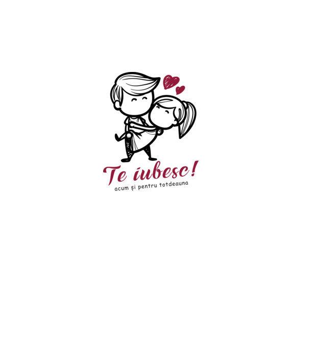 te iubesc! model alb pe tricou