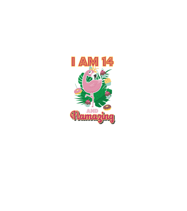 FLAMAZING Birthday 14 Years old model alb pe tricou