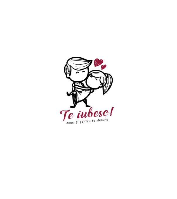te iubesc! model alb pe tricou