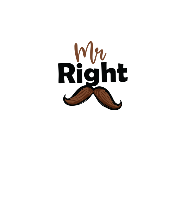 Mr right model alb pe tricou