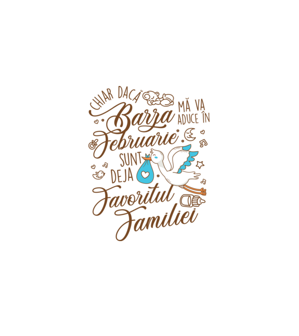 Favoritul familiei FEBRUARIE model alb pe tricou