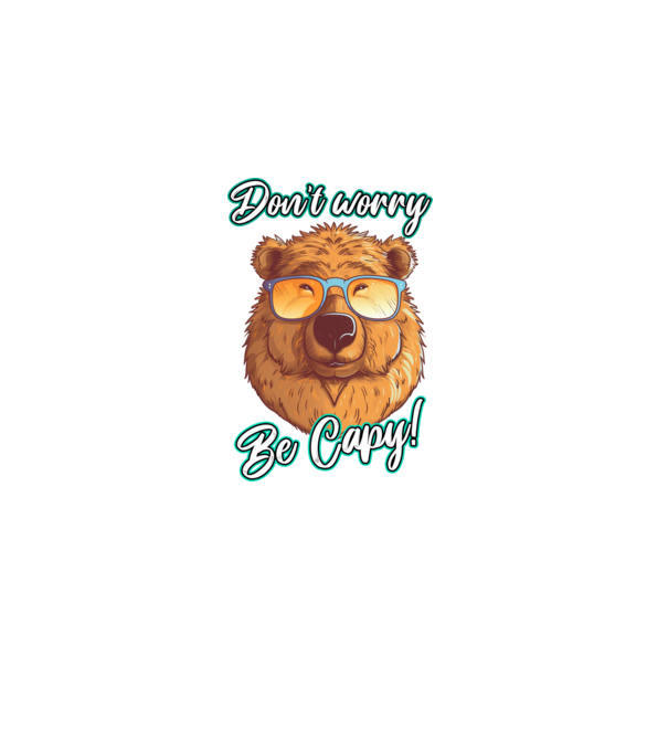 Don't worry be Capy model negru pe tricou