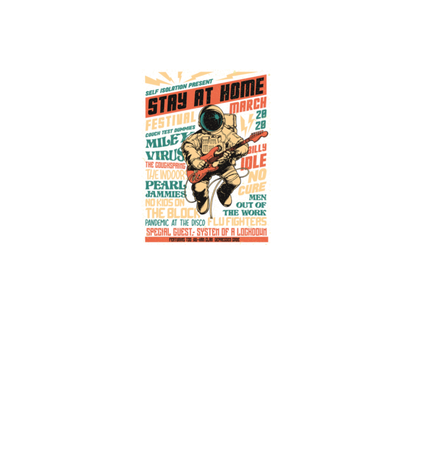Stay at home festival model negru pe tricou