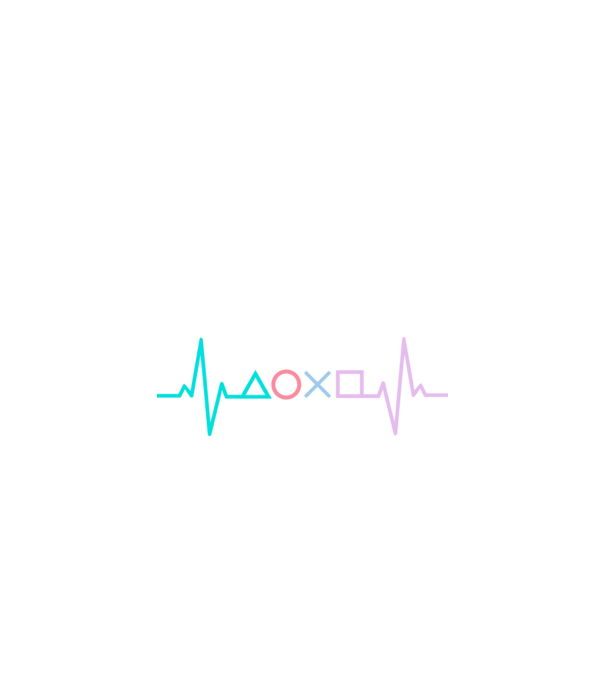 Playstation Symbols EKG model negru pe tricou