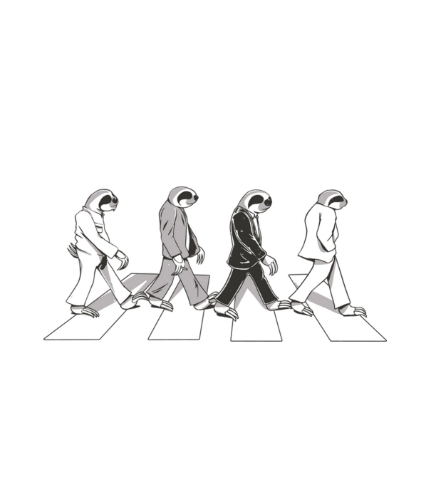 Beatles model alb pe tricou