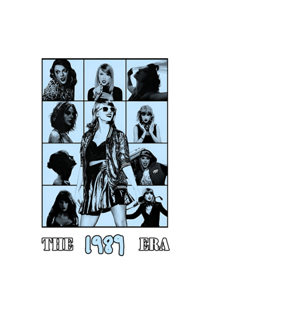 Taylor Swift ERAS blue model negru pe tricou