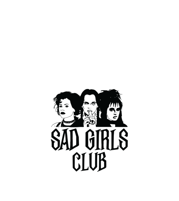 Sad Girls Club model alb pe tricou