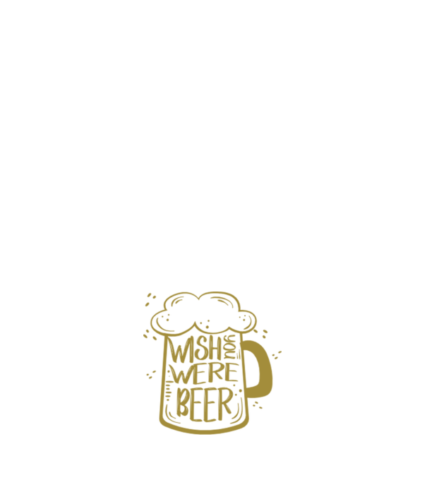 Wish u were beer model negru pe tricou