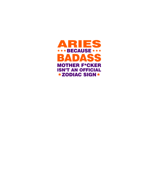 Badass zodiac ARIES model alb pe tricou