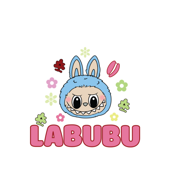 Labubu model alb pe tricou