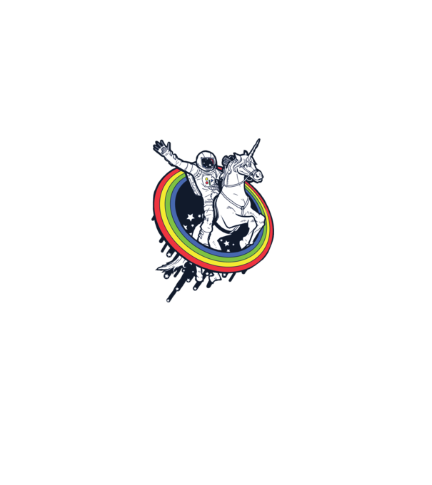 Unicorn Spaceman model albastru regal pe tricou