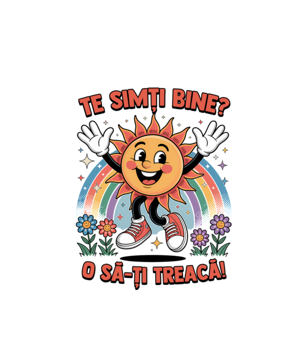Te simți bine? model alb pe tricou