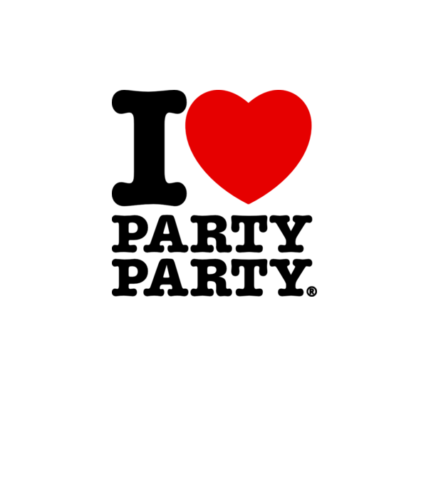 I love party party model alb pe tricou