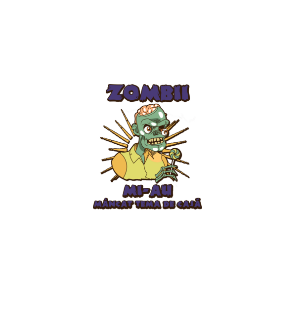Zombii mi-au mâncat tema de casă model negru pe tricou