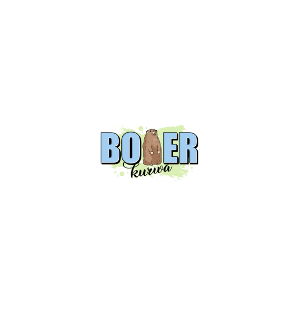 Bober Kurwa model alb/roșu pe tricou