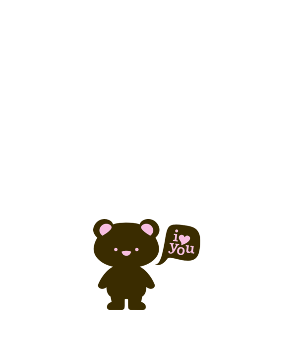 I Love You Bear model negru pe tricou