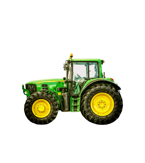 TRACTOR model alb pe tricou