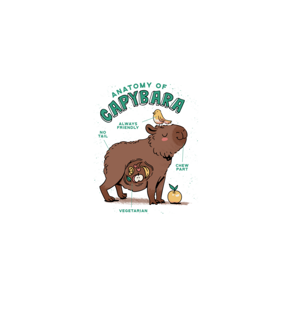 Anatomy of Capybara model albastru deschis pe tricou
