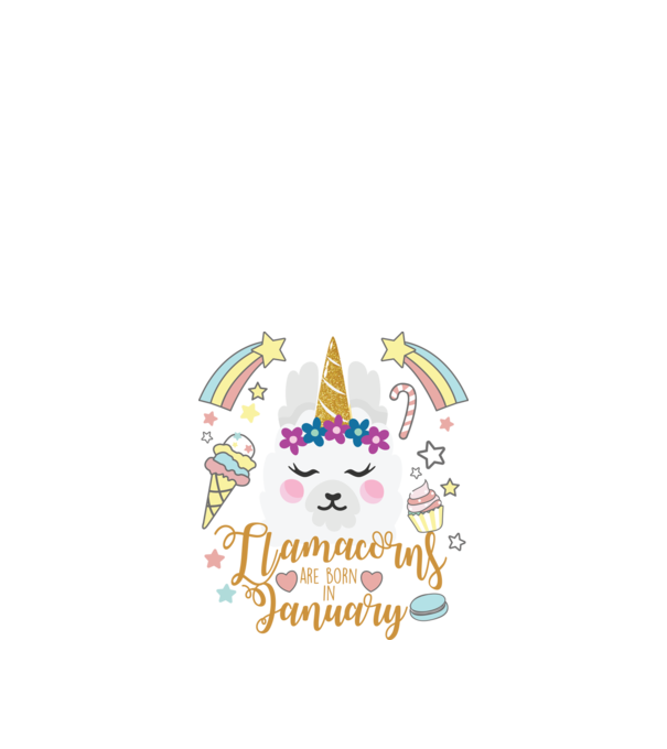 Llamacorns are born in January model alb pe tricou
