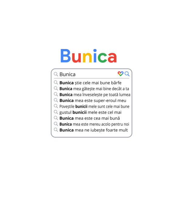 căutare Google Bunica model negru pe tricou