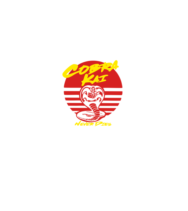 cobra kai sunset logo model negru pe tricou