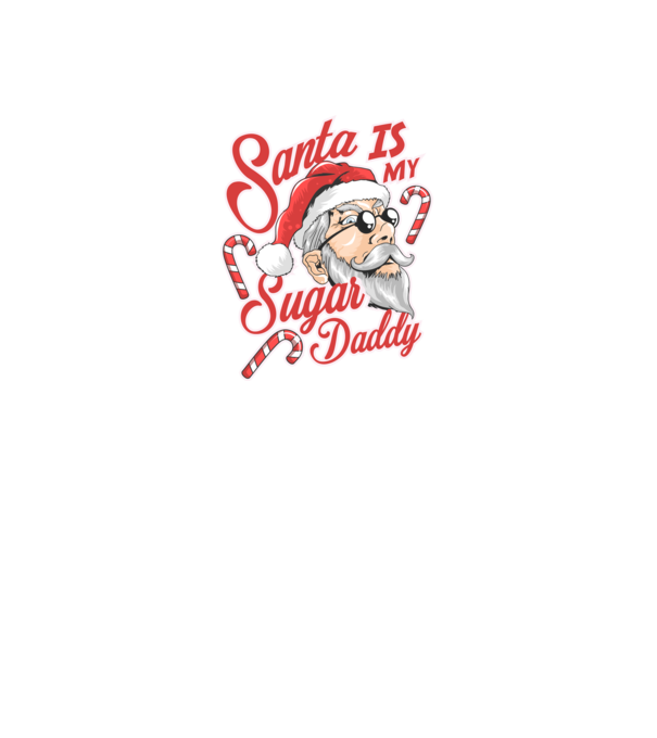 Santa is my sugar daddy model negru pe tricou