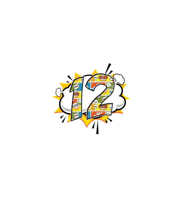 Birthday Comic Number 12 model turcoaz pe tricou