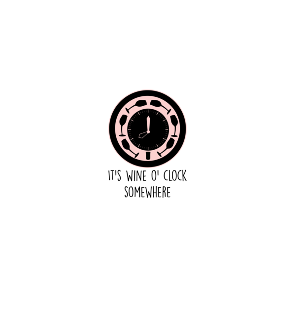 Wine o clock model alb pe tricou