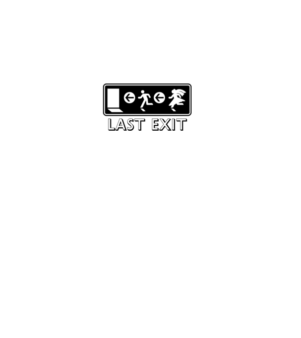 Last Exit model alb pe tricou