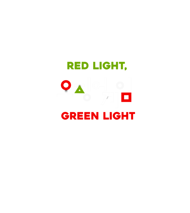 red light green light model albastru jeanși pe tricou