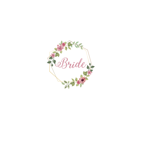 BRIDE pink floral model alb pe tricou