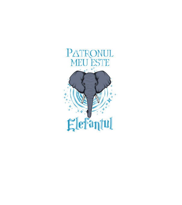Patronul meu este ELEFANTUL model negru pe tricou