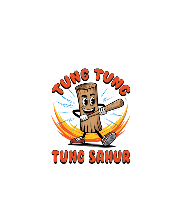 Tung Tung Tung Sahur drăguț model negru pe tricou