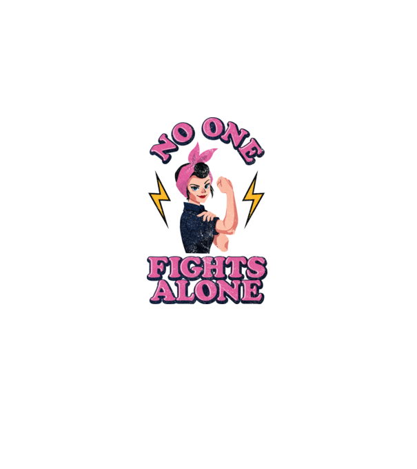 No one fights alone pinup texture model alb pe tricou
