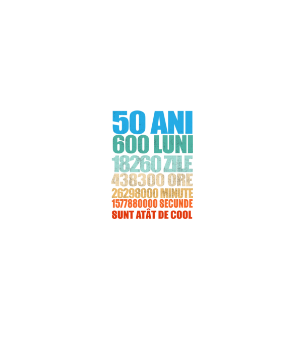 De 50 ani - luni - zile - ore - minute - secunde - sunt atât de cool model negru pe tricou