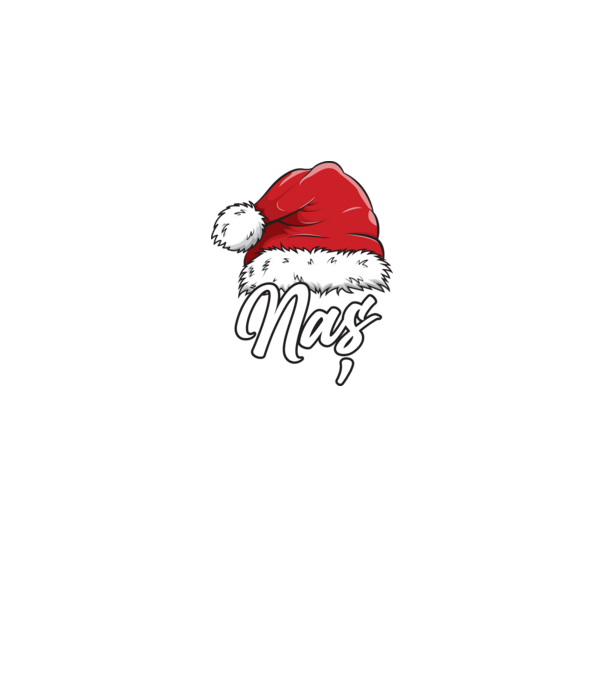 naș Santa Hat model negru pe tricou