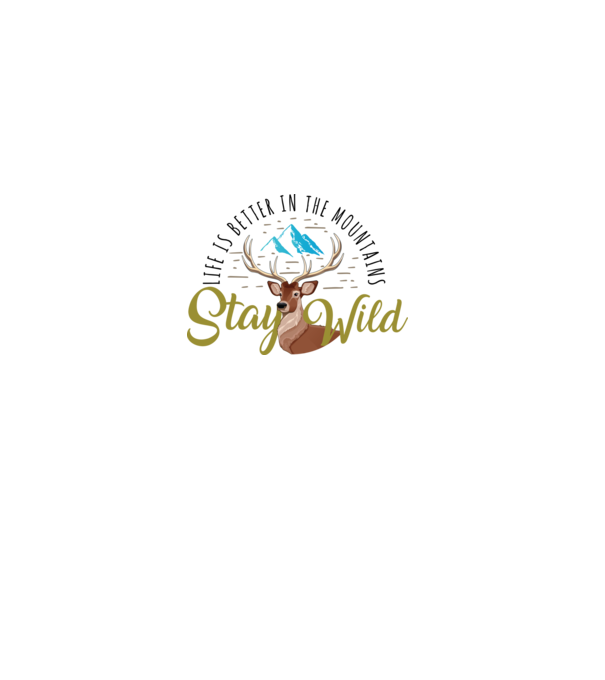 Stay wild Cerb model alb pe tricou