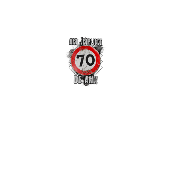 Am împlinit 70 de ani! model negru pe tricou