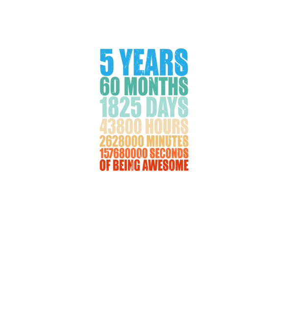 5 years of being awesome model negru pe tricou
