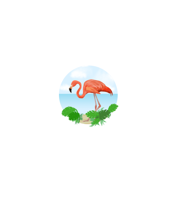Flamingo model alb pe tricou
