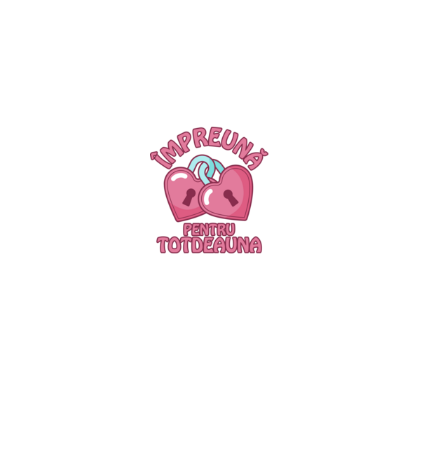 mpreună pentru totdeauna model alb pe tricou