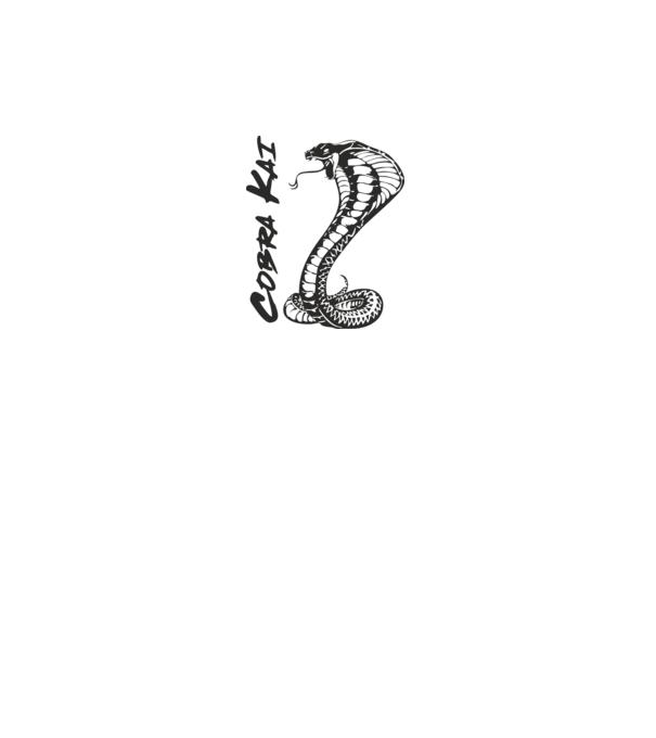 cobra kai black model alb pe tricou