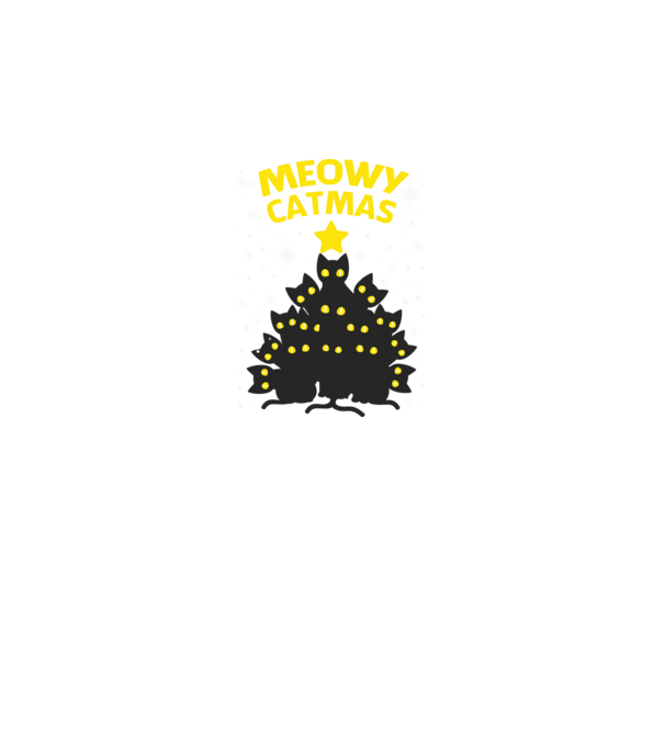 Meowy catmas black model negru pe tricou