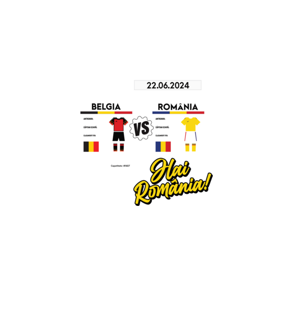 BEL-ROM euro 2024 calendar model negru pe tricou