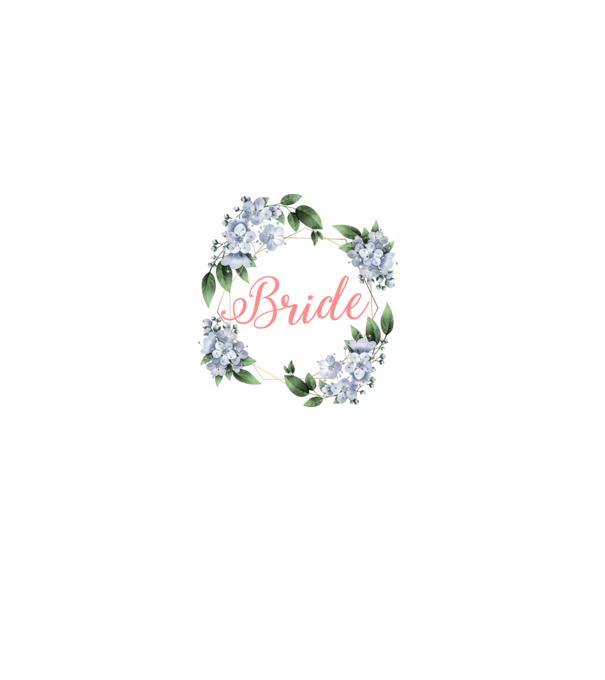 BRIDE blue floral model alb pe tricou
