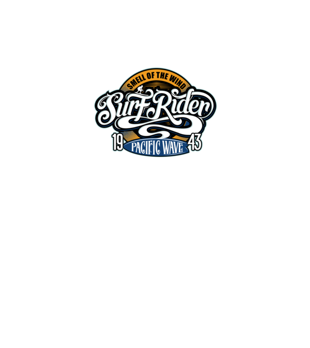 Surf Rider model negru pe tricou