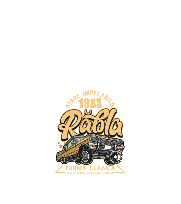 Rablă 1985 model negru pe tricou